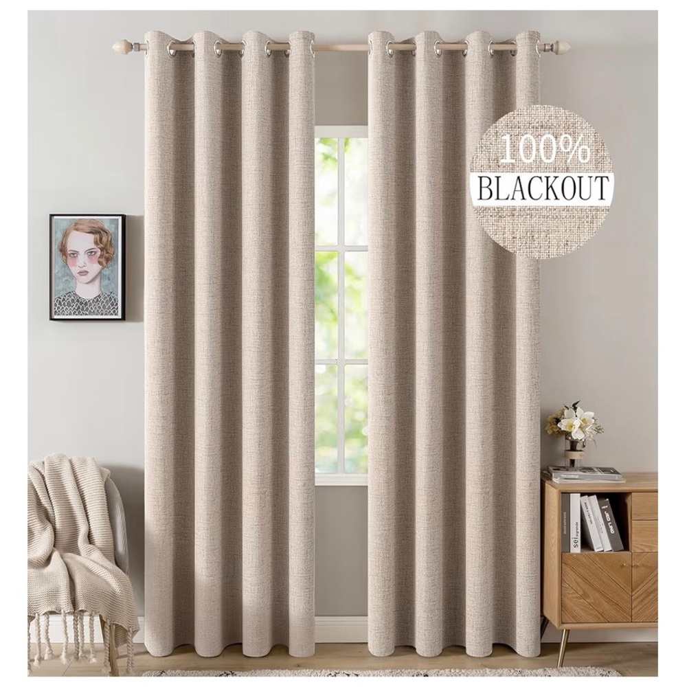 Elegant Tan Blackout Curtains